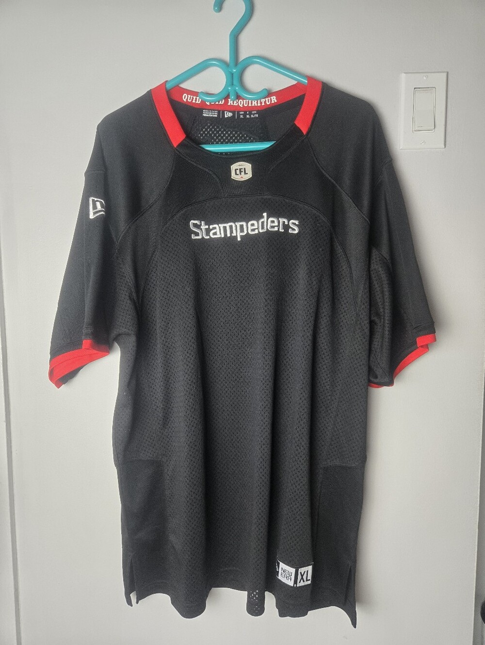 Calgary Stampeders CFL New Era Football Jersey Black Red Men's XL